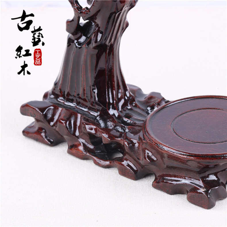 红木工艺品根雕随形吊玉架挂玉架首饰展示架实木质饰品装饰架底座