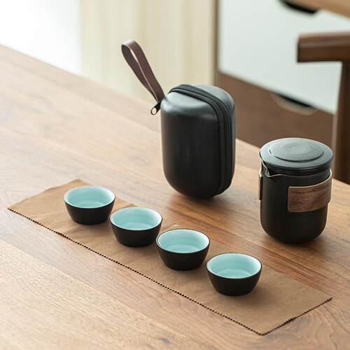 高档旅行随茶具侣套装便携式包一壶二杯快客杯功夫外户身游泡情茶