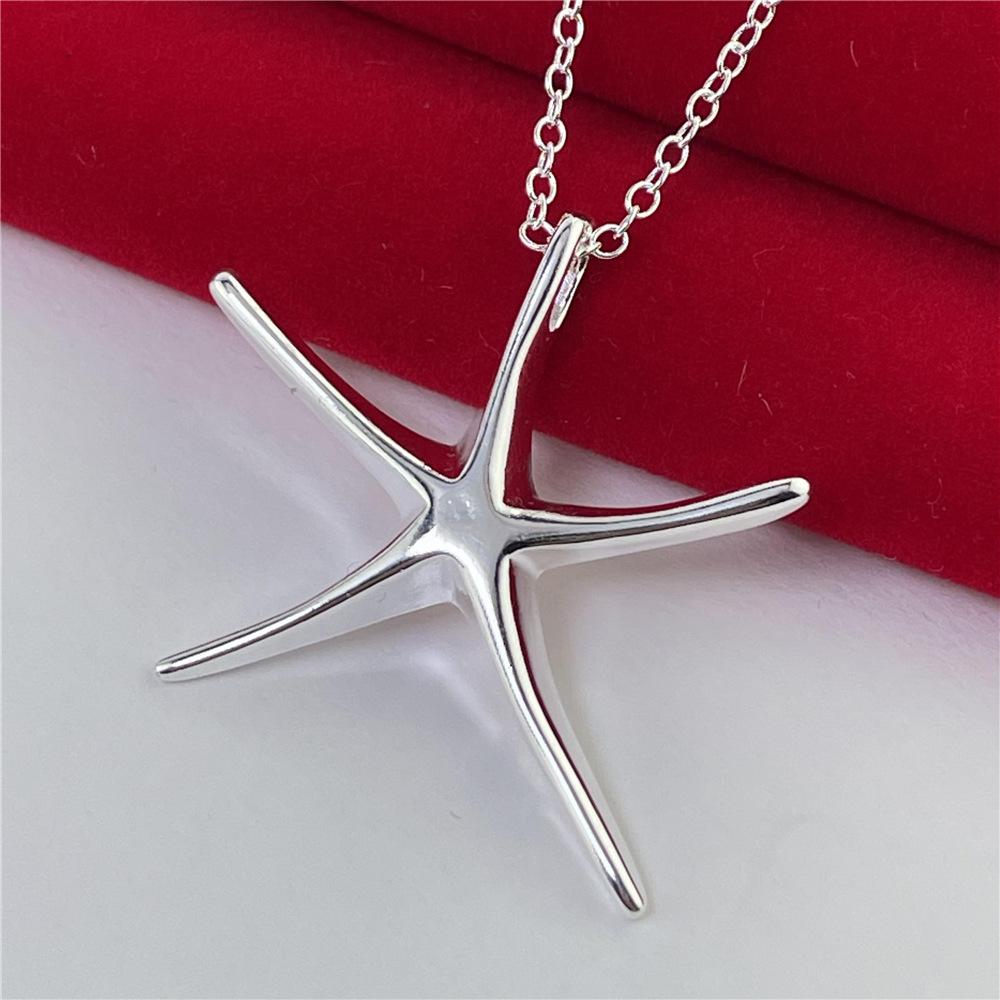 外贸热销银饰美丽海星吊坠吊坠