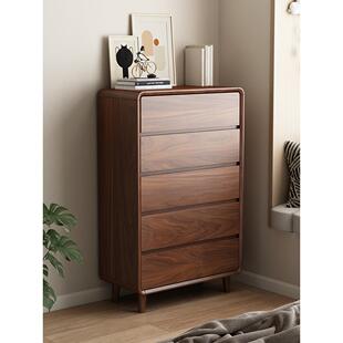 北京范美仑全实木斗柜卧室床尾储物柜客厅靠墙置物五斗收纳柜立柜