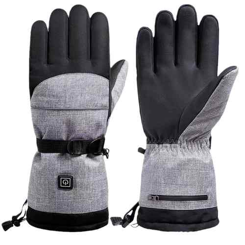 电加热手套灰色5v滑雪登山骑行heatedgloves可触屏充电加热手套
