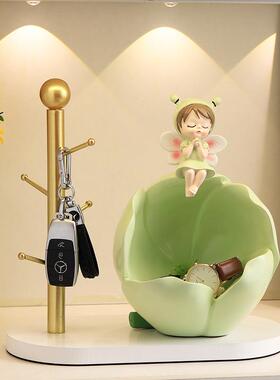 入户玄关钥匙收纳花仙子精灵轻奢摆件家居乔迁送朋友礼物饰品