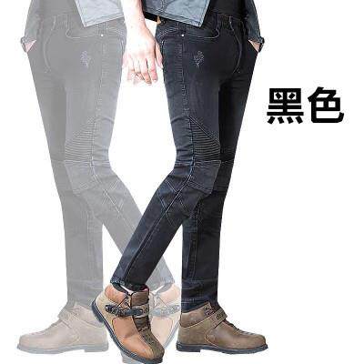 高档uglyBRO机车牛仔弹裤骑裤服防摔哈行雷裤四季带护具高修身男S