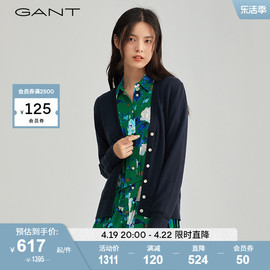 GANT甘特女士经典时尚V领针织衫开衫毛衣4806133