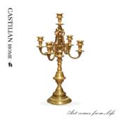 氛围感C1033 饰摆件客厅玄关餐厅法式 欧式 轻奢全铜烛台摆件壁炉装