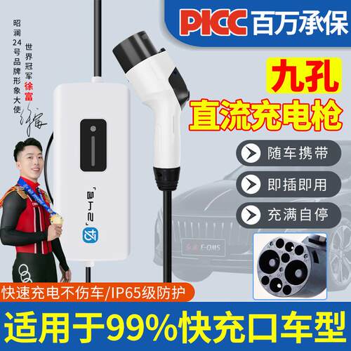 新能源汽车9孔直流随车充电枪kw红旗EQM5熊猫mini充电桩智能快充