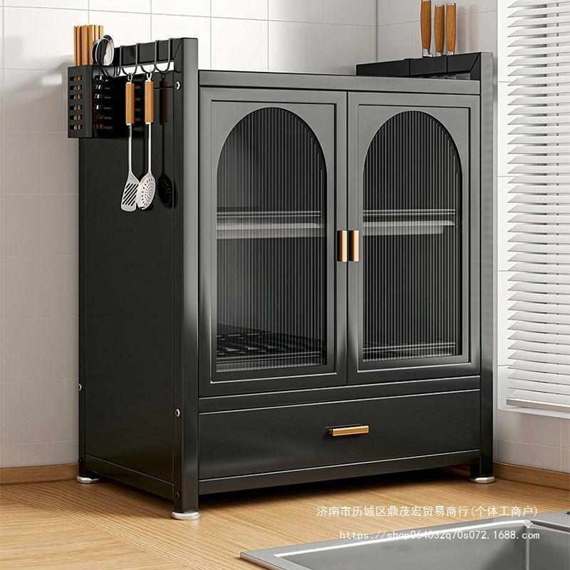 厨房碗柜沥水碗架置物架台面家用简易碗筷柜防尘碗碟小收纳柜带