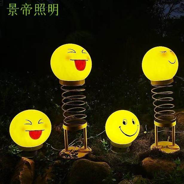 LED发光表情包网红互动表情圆球跳跳君公园景区户外笑脸拍拍灯