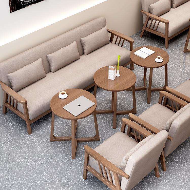 新中式茶楼卡座沙发餐饮咖啡厅奶茶店酒店大堂洽谈桌椅组合带靠背