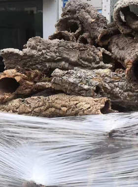 鱼缸爬 宠雨淋造景树洞树皮天然香槟软木树皮葡萄牙 缸躲避