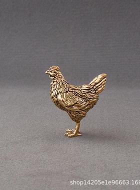 黄铜纯铜摆件桌面公鸡装饰摆件