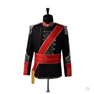 高档欧洲宫2廷军礼服服大帅演服出 黑白男式舞台装 019年春季新品