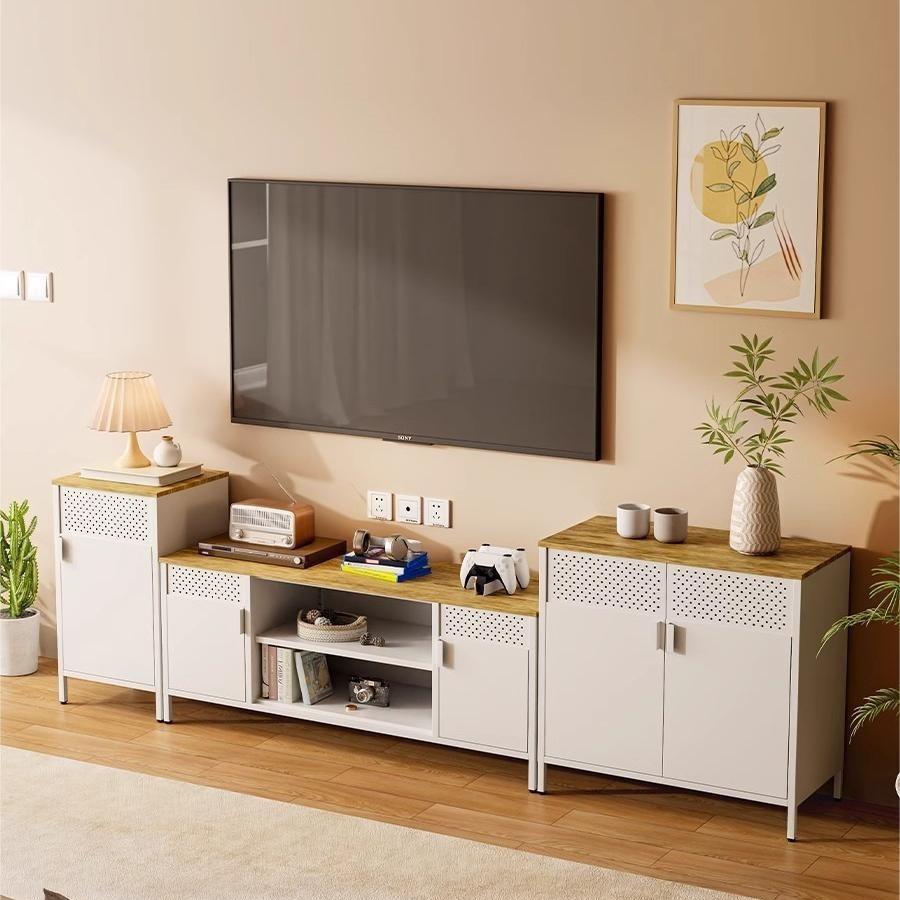 家用钢制电视柜高档轻奢现代客厅玄关餐边柜电视柜家居金属收纳柜