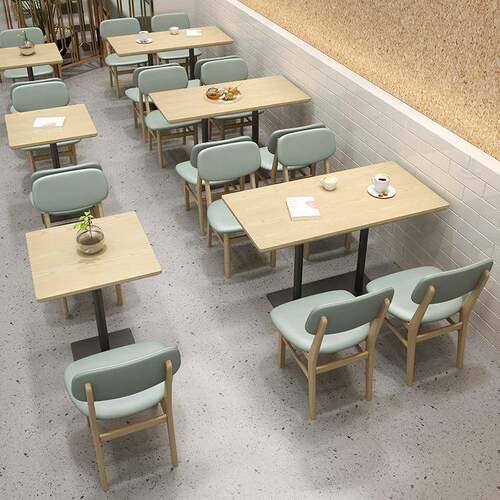 奶茶咖啡西餐厅实木桌椅组合茶餐厅甜品小吃汉堡连锁快餐卡座沙发