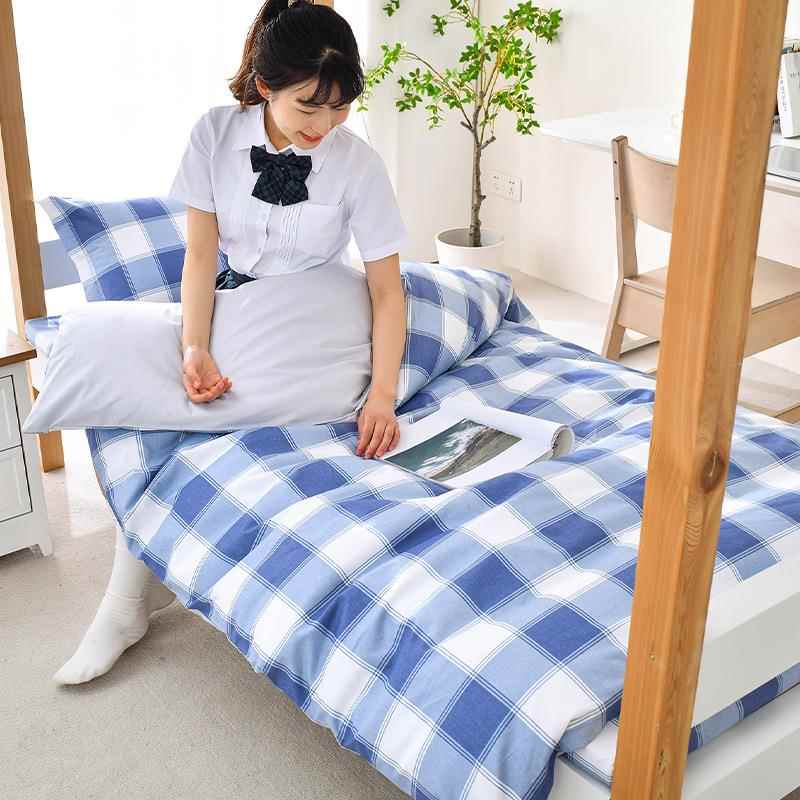 直播爆款学生宿舍床品三件套全棉纯棉床单被套床垫单人床多件套