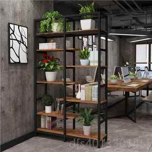 高档隔断司置物架公入屏风艺书架文铁件架办公室工业风户装饰花架