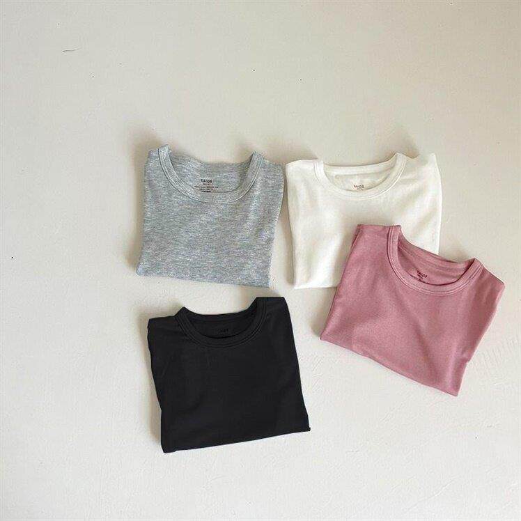 女童夏季莫代尔薄款短袖儿童T恤男童夏款纯色半袖t宝宝夏装上衣潮