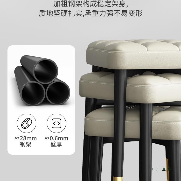 简凳梳子家用可放约399板凳靠背椅子餐厅餐椅客厅餐桌方凳轻奢叠