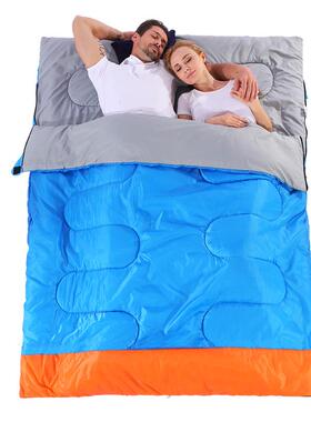 双人情侣睡袋2600g黎程三合一可拆中空棉睡袋信封式野营睡袋