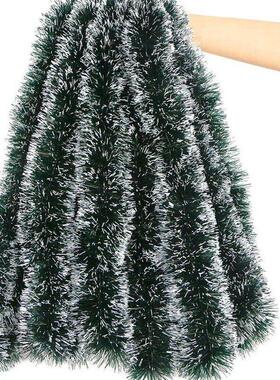 Christmas Tinsel Ribbons Garland Green Cane Wreath Tree