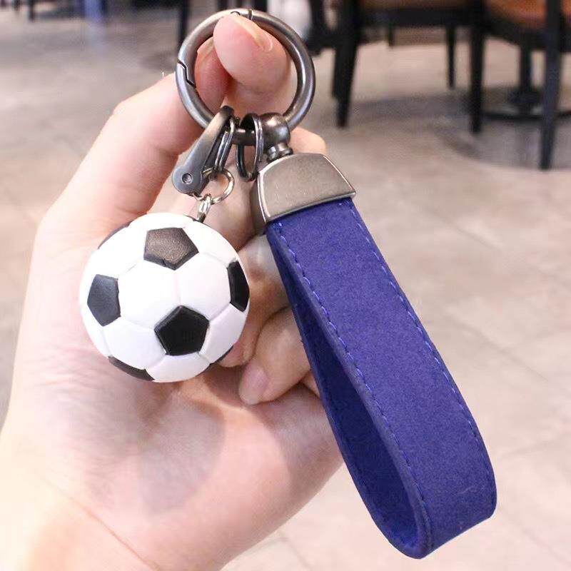 创意翻毛皮汽车钥匙扣篮排足球挂件锁匙圈环男女士车钥匙挂绳腰挂