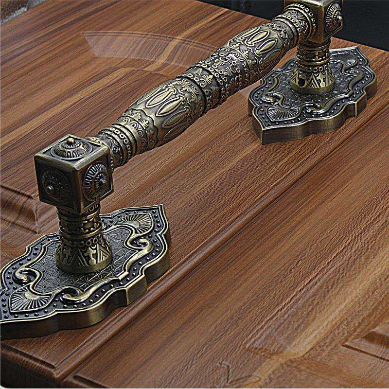 新款直销木门大拉手欧式复古铜别墅大门把手玻璃门不锈钢门仿古大