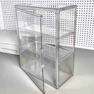 吧唧收纳盒桌面小痛柜整理展示透明塑料亚克力防尘大容量谷子手办