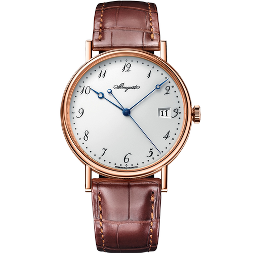 珐琅面[9.8新]宝玑经典18K玫瑰金自动机械手表男5177BR/29/9V6