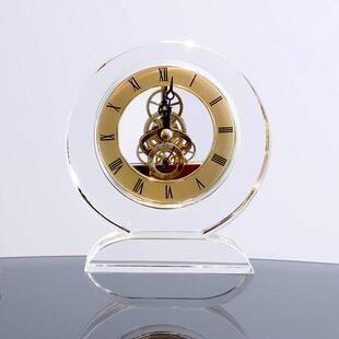 轻桌水晶座钟家用时钟客厅时尚 饰C81316奢 钟摆表件办公室书玄关装