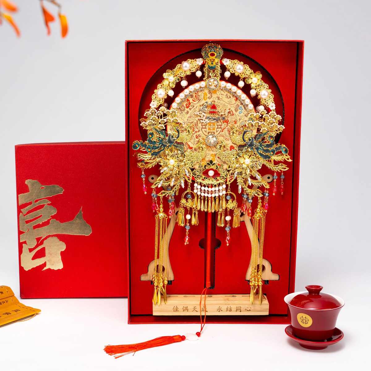 新娘喜扇结婚diy材料包双面双色中式古风秀禾扇高级出嫁手工团扇