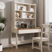 正品 儿童全实木学书桌书中架组合All户桌生男小型家用初生学习桌