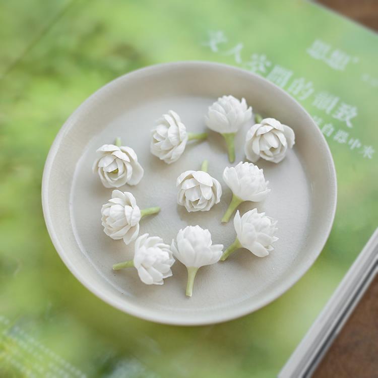 正品香创意宠莉花茶席摆件装饰香插 茉茶玩道手捏陶瓷花礼茶品茶图片