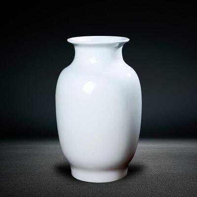 景德镇陶瓷 白色冬瓜瓶落地花瓶 现代简约家居客厅餐桌装饰品摆件