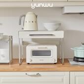 云物生活厨房微波炉置物架电饭锅 烤箱架子 支架桌面抽屉收纳盒式