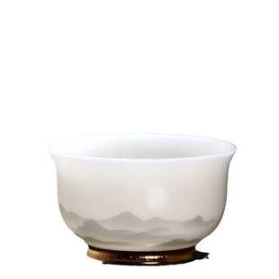 冰种主人杯单杯男士高档陶瓷罗汉压手茶杯个人专用大号白瓷功夫茶