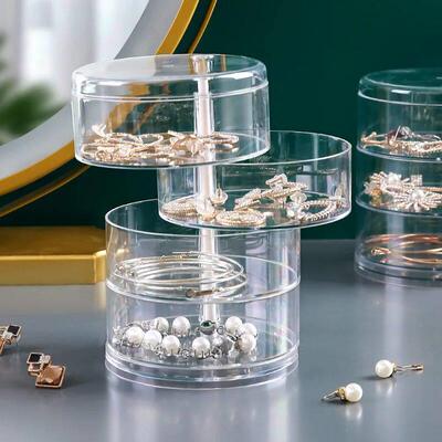 Rotating Jewelry Storage Box Multi-Layer Makeup Storage Rack