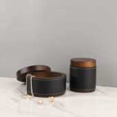 现代简约高级感仿马毛木质皮革收纳盒储物盒客厅卧室玄关家居饰品