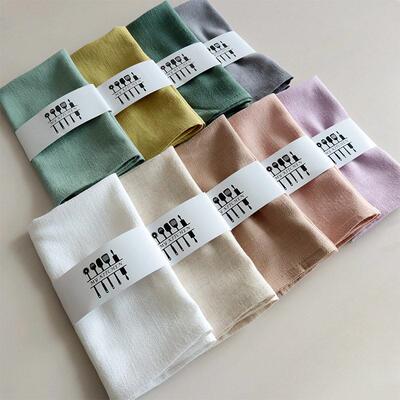 4Pack Linen Cotton Cloth Napkins for table亚麻棉西餐口布餐巾