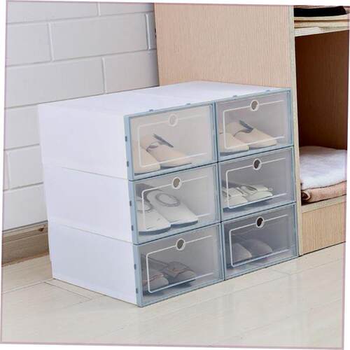 3PCS Transparent plastic shoe box dustproof Shoes cabinet