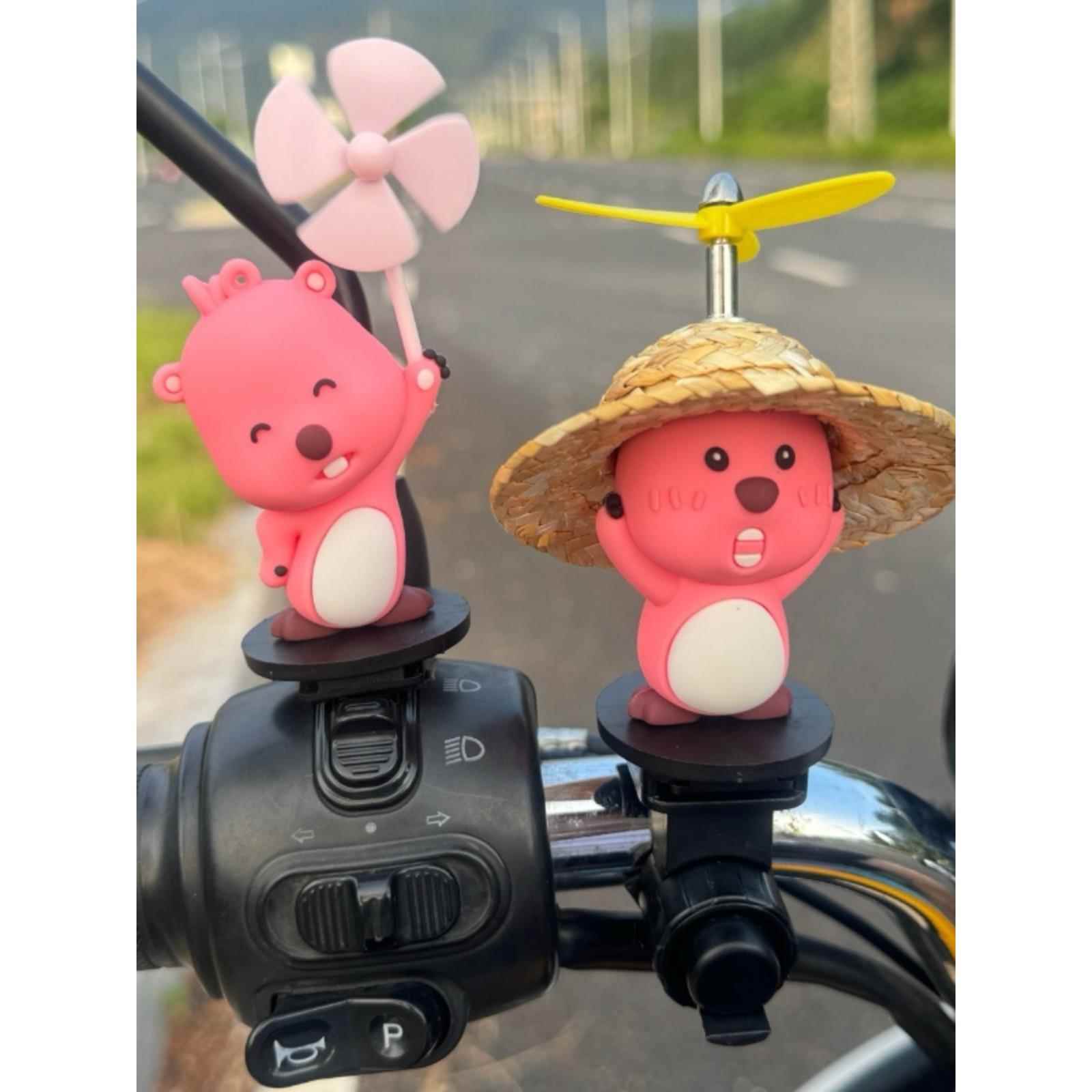 可爱露比loopy小海狸公路自行车电瓶摩托车头盔电动车装饰品配件
