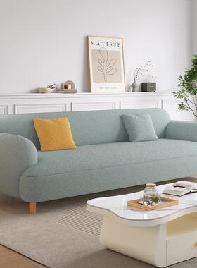 7K现简约小户型F77MS757客厅布沙艺发奶油风宿澳粒绒代民直排单人