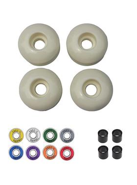 袋装高弹滑板PU轮骨轮动作轮刷街轮SHR102A白轮55D含ABEC11轴承