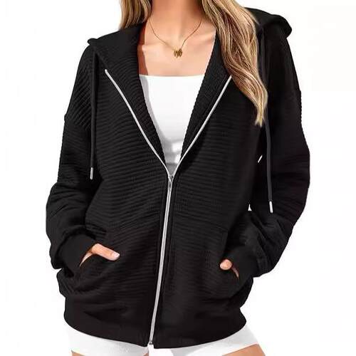 Short sleeved long sleeved sports zipper hoodie top