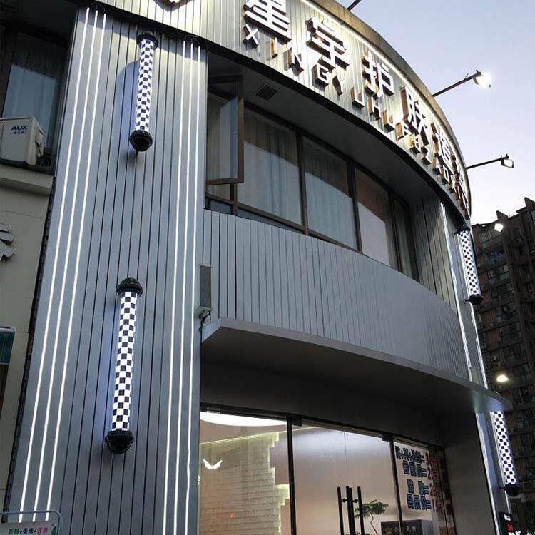 美发转灯led户外防水挂墙发廊标志灯挂壁旋转复古网红理发店灯箱