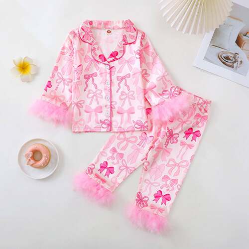 Women Sleeve Pyjama Set Contrast Binding Slim Above Knee