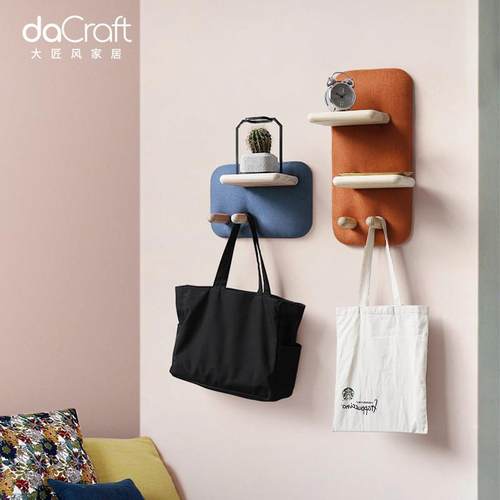 墙上卧室沙发布实木置物架马卡龙北欧壁挂客厅创意房间墙面壁饰