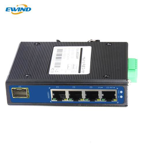 DC12-48V48-57V工业级交换机POE千兆5口SFP光口上行poe宽温设计