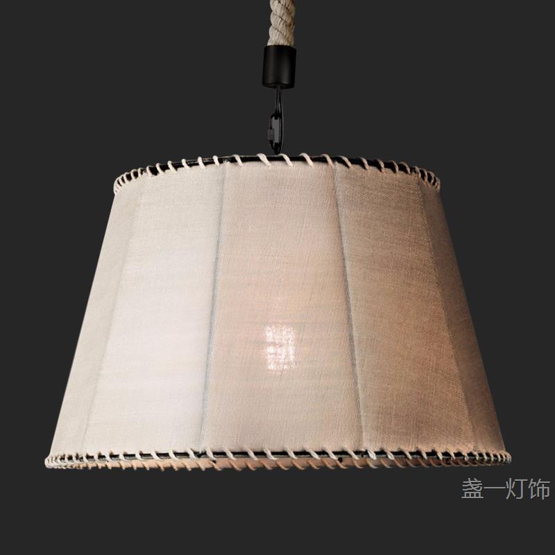 美式复古工业风麻布麻绳吊灯手工编织客厅餐厅咖啡厅个性场所灯具