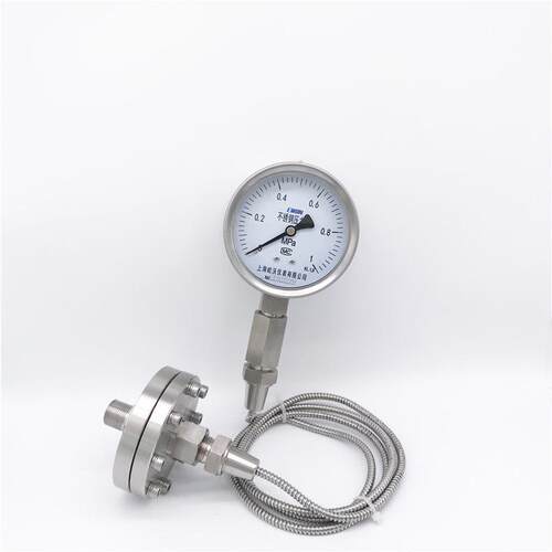YTF-100H/RL/MF耐高温隔膜压力表法兰-0.1-0-60MPA软管连接压力表