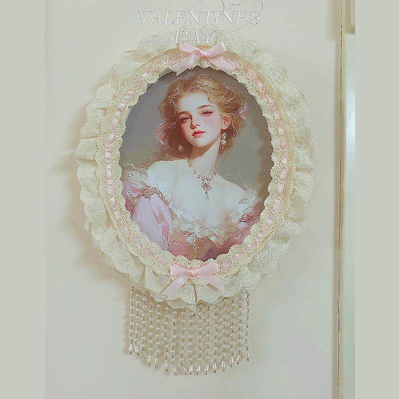 法式复古花边相框画框少女卧室床头装饰画挂画墙vintage贵妇壁画